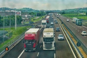 Lorries on the motorway